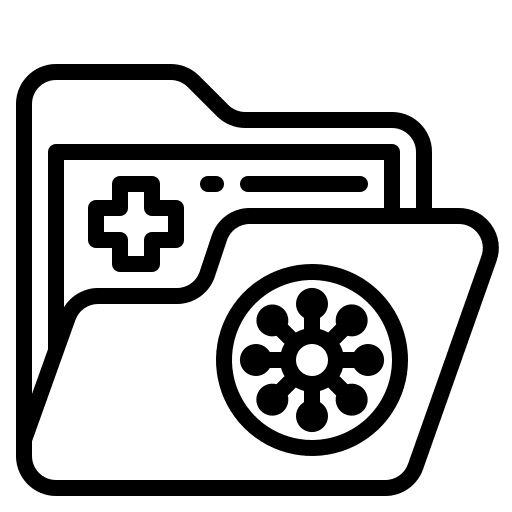 Folder files healthcare and medical coronavirus icon