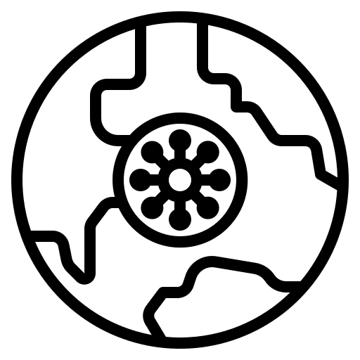 Globe virus globe world icon