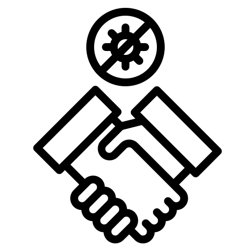 Handshake coronavirus handshake partnership icon
