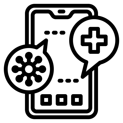 Mobilephone prevention coronavirus infection icon