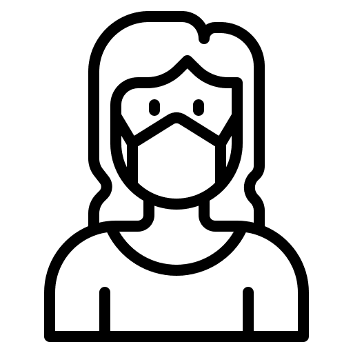 Sick sterilization healthcare and medical woman icon