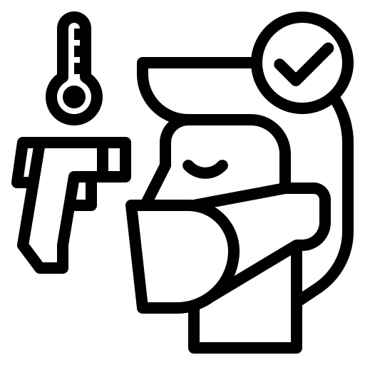 Thermometer outbreak thermometer gun temperature check icon