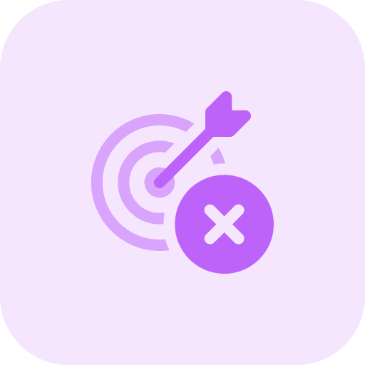 Wrong arrow wrong dart board icon