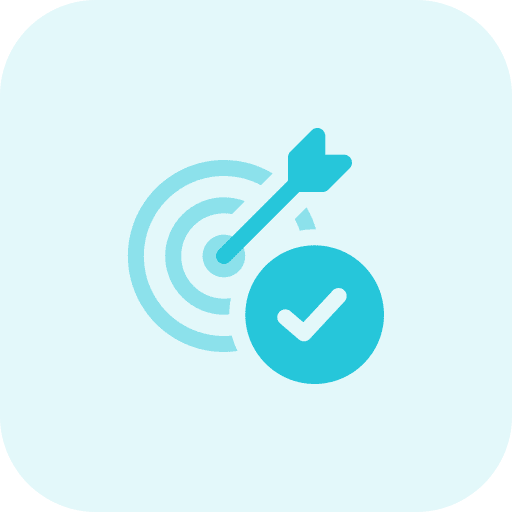 Aim arrow targeting dart board icon