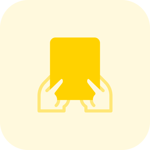 Holding publicity paper blank icon