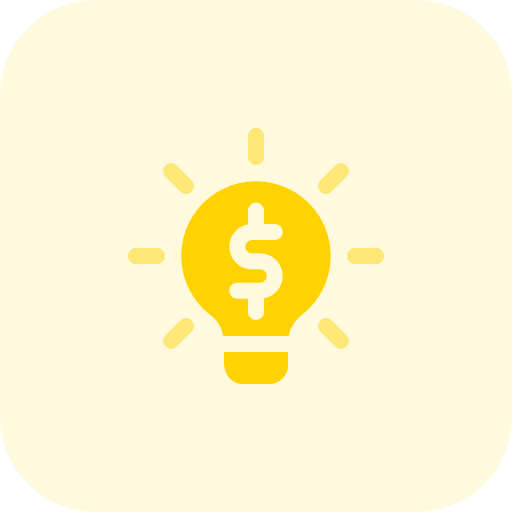 Success financial business and finance bulb icon