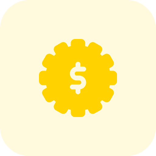 Gear options setup money icon
