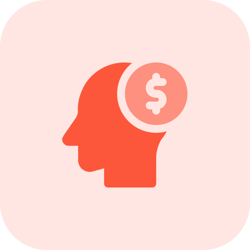 Thinking bank save money investment icon