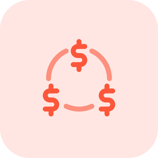 Circulation dollar circulation circle icon