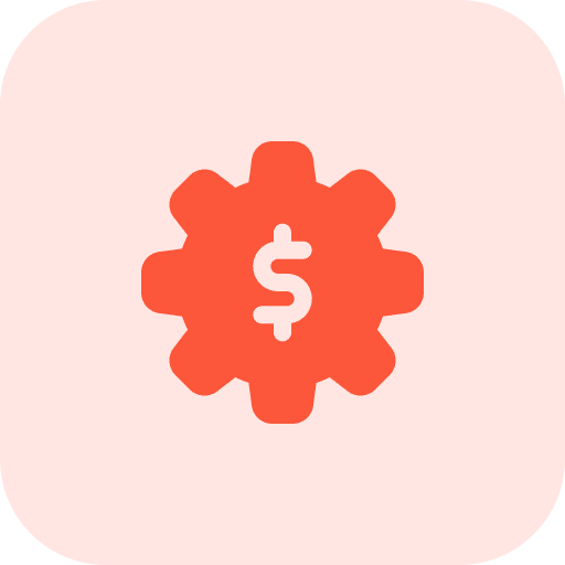 Cogwheel bank settings business and finance icon