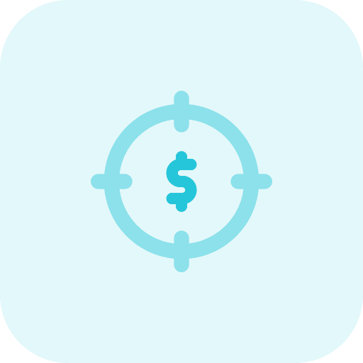 Crosshair money currency aim icon