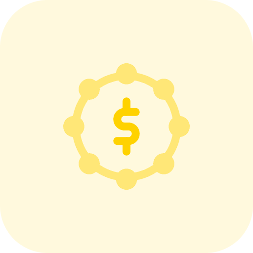 Global network money investment economy icon