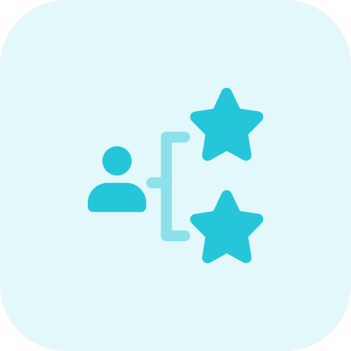 Linked user business and finance flowchart icon