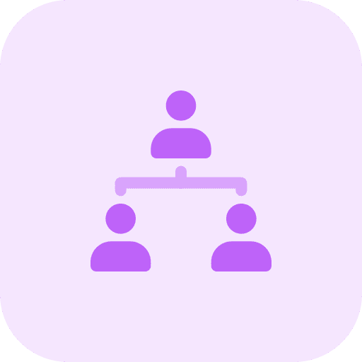 Team leader members team organization icon