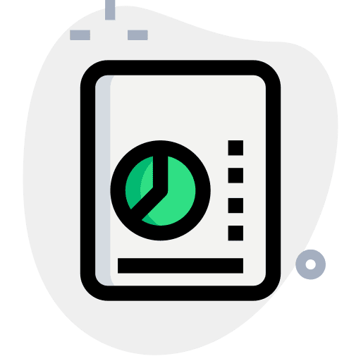 Pie chart chart statistics professions and jobs icon