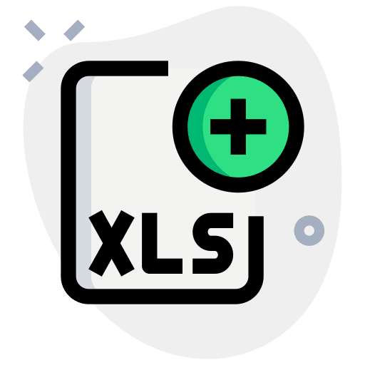 Add table spreadsheet file extension icon