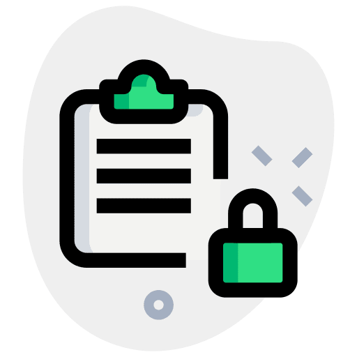 Lock file clipboard lock icon