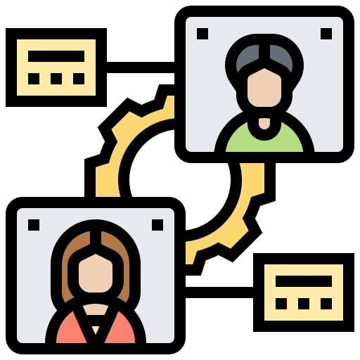 Human resources business and finance team management kaizen icon
