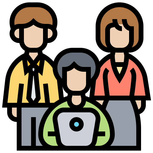 Employees working professions and jobs group icon