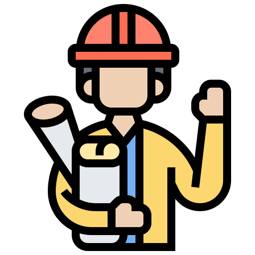 Engineer worker job helmet icon