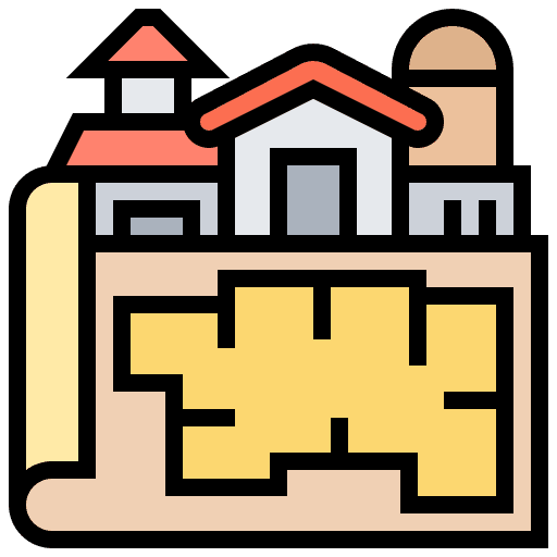 Blueprint architecture and city construction plan icon