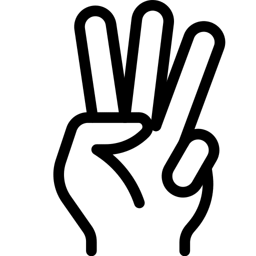 Three fingers votes palm fingers icon