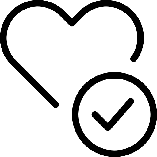 Approved like heart ticker icon