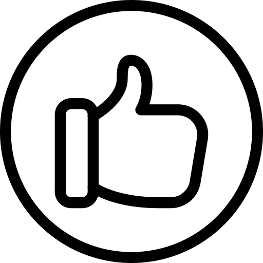 Circle thumbs up circle good icon