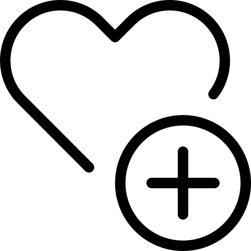 Plus sign heart plus sign hospital icon