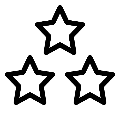 Three stars shapes rating hands and gestures icon