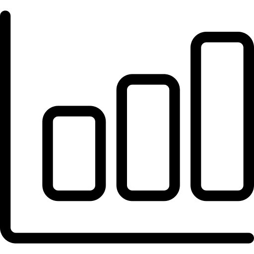 Bar graph growing statistics business icon