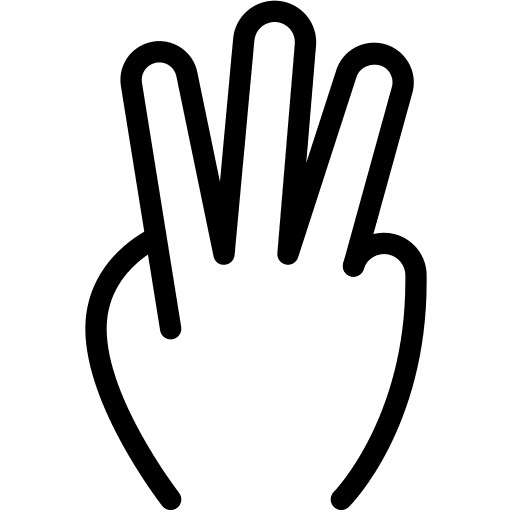 Three fingers three fingers palm hands and gestures icon