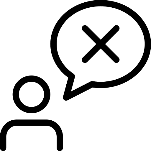 Crossed chat discuss speak icon