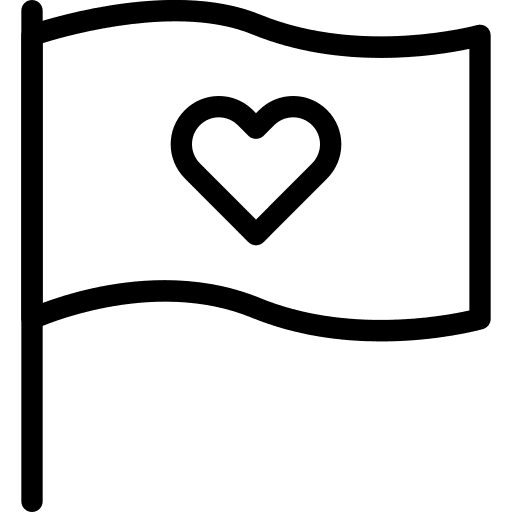 Flag love interface hands and gestures icon