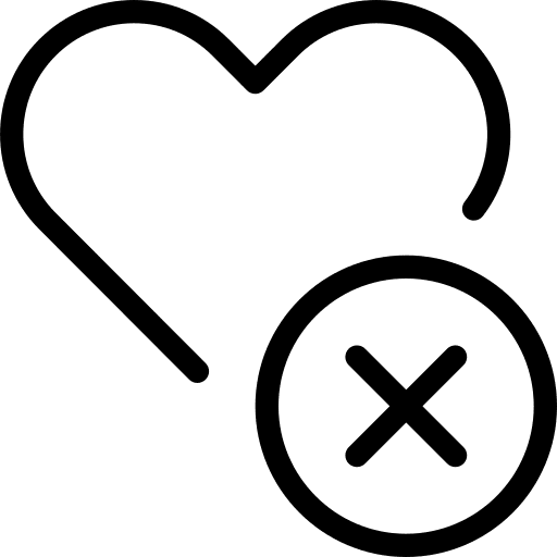 Crossed like heart crossed icon