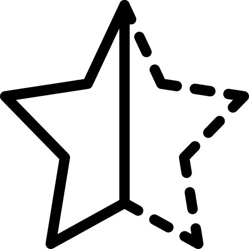 Half shapes half star icon