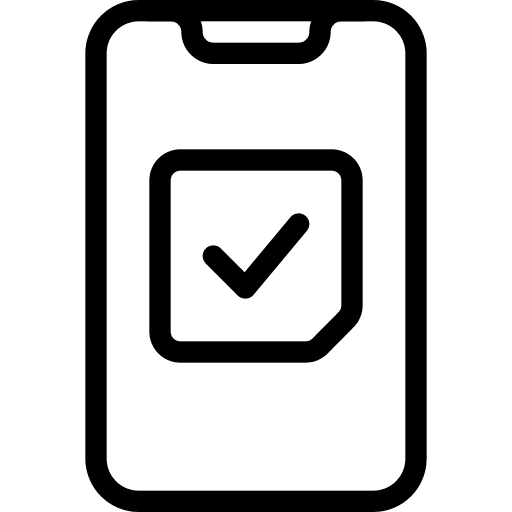 Cellphone communications cellphone check icon
