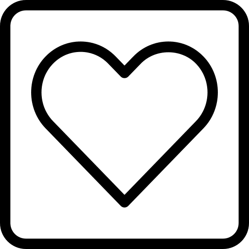 Square interface loving heart icon