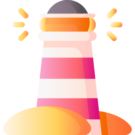 Lighthouse architecture and city guide sea icon