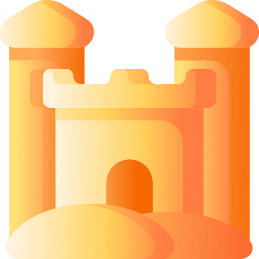 Sand castle childhood sand castle kid and baby icon