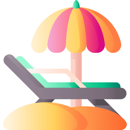 Beach chair summer holidays deck chair icon