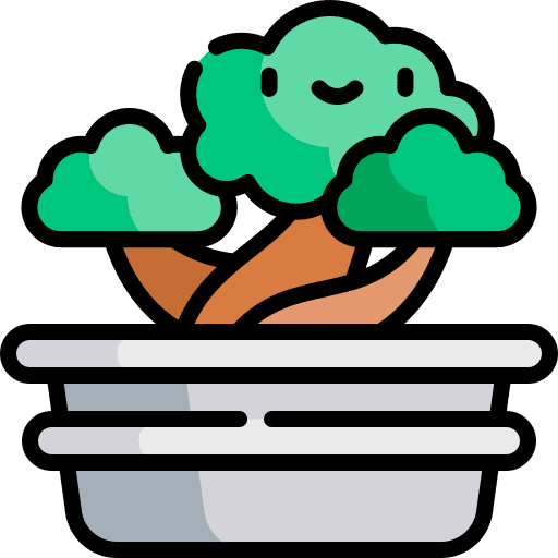 Bonsai pot tree botanical icon