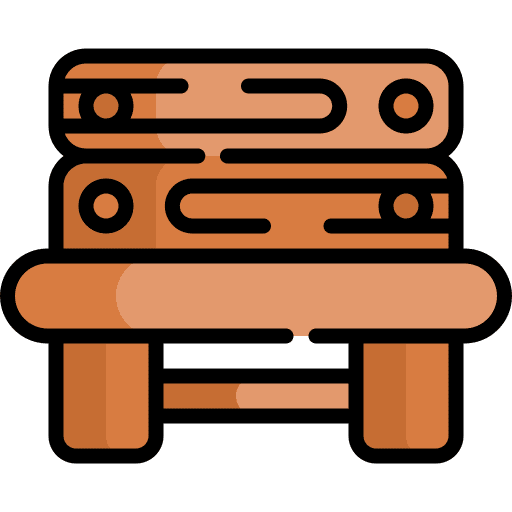 Bench garden architecture and city wood icon