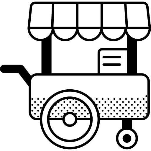 Food cart stand fast food commerce icon