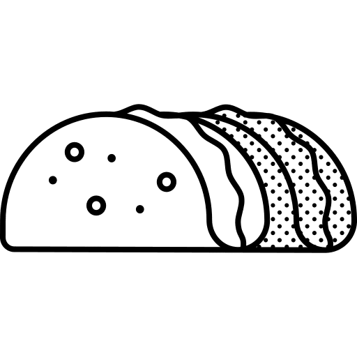 Taco meat mexico gastronomy icon