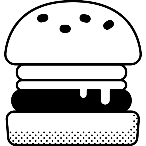 Burger salad junk food burger icon