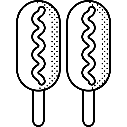 Corn dog food and restaurant junk food street food icon