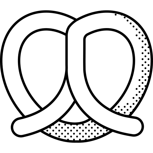 Pretzel food and restaurant gastronomy sugar icon