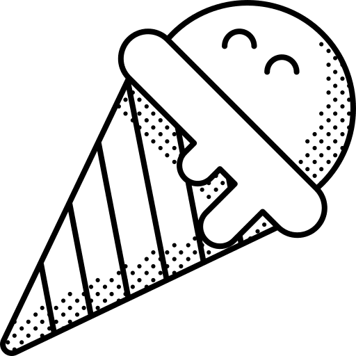 Ice cream cone frozen cold food and restaurant icon