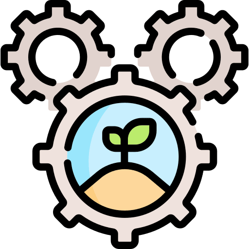 Sprout cogwheel nature agriculture icon